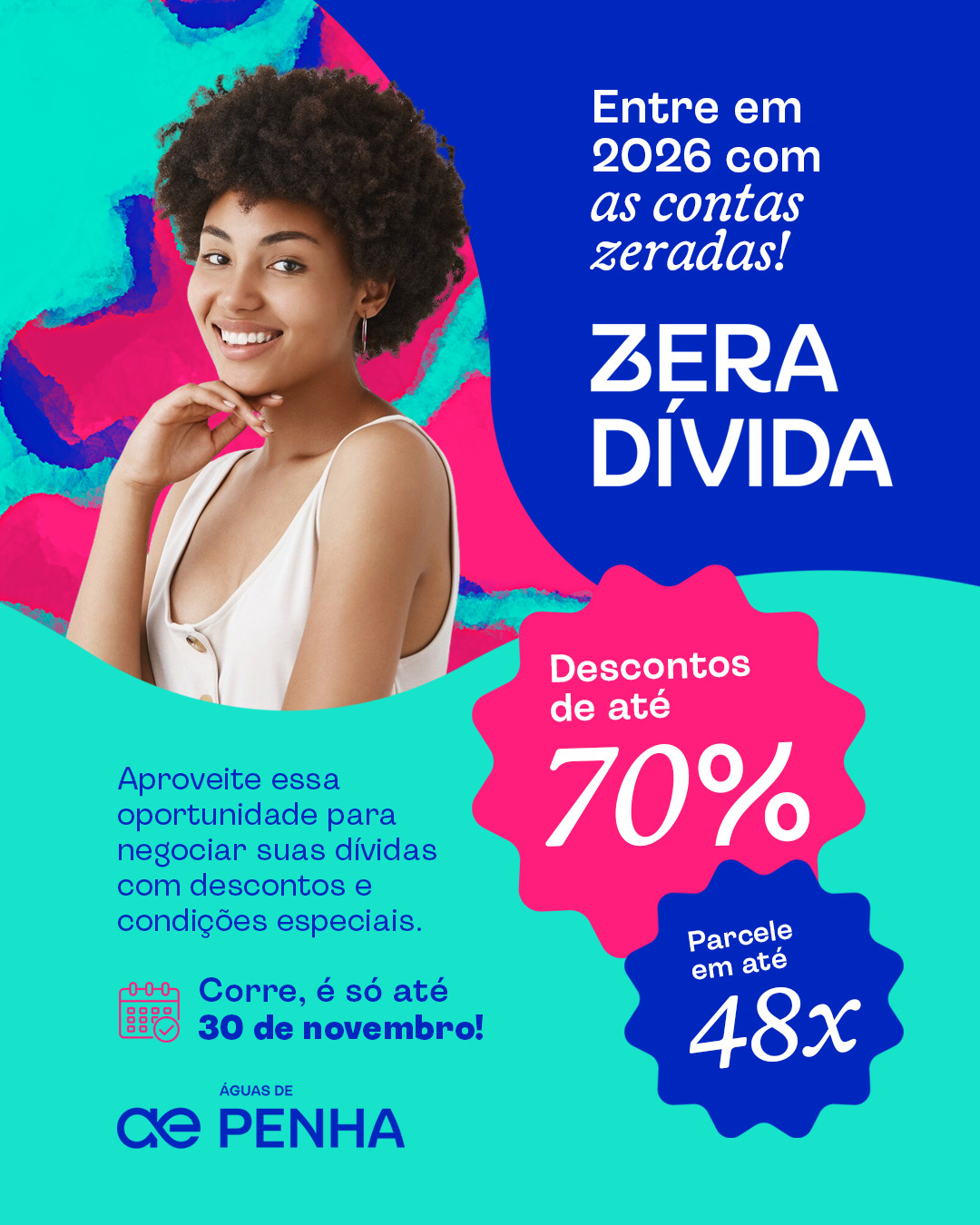 Águas de Penha lança campanha “Zera Dívida” com descontos de até 70% e parcelamento em até 48 vezes